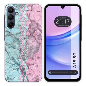 Capa Tumundosmartphone de silicone para Samsung Galaxy A15 4G / 5G design Marble 08 Desenhos - 1