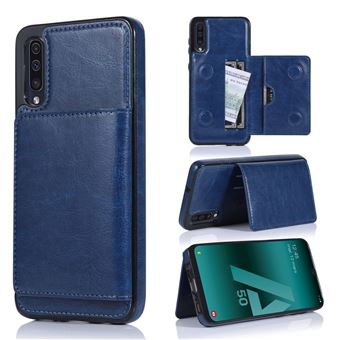 Capa Magunivers | PU + TPU com suporte e vários titulares de cartão Azul escuro para Samsung Galaxy A50/A50s/A30s
