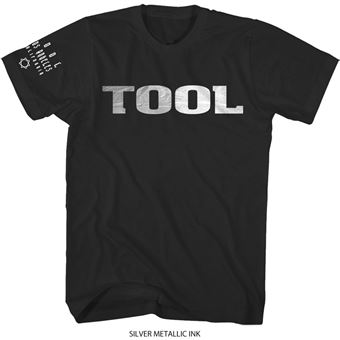 T-shirt Rock Off TOOL | Metallic Silver Logo (Sleeve Print) | Preto | M - 1