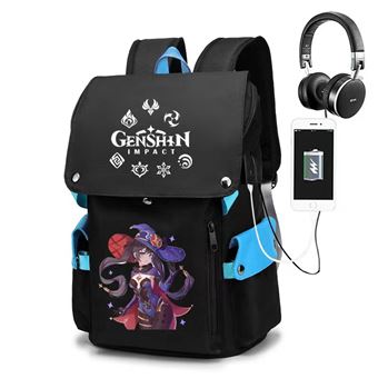 Mochila Escolar DreamWorks | Genshin Impact | 34 x 21 x 48 cm | Preto 1415 - 1