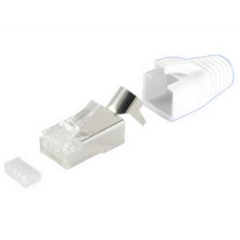 conector shiverpeaks BS72067-10W  RJ-45 Metálico, Branco - 1