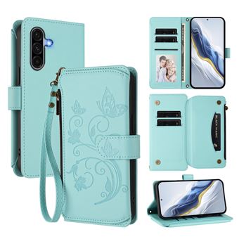 Capa tipo Carteira FOXDOCK para Samsung Galaxy A56 5G | Porta-cartões | Alça de Mão | Verde claro - 1