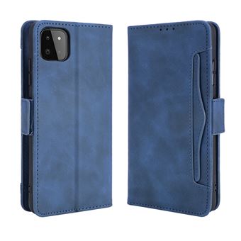 Capa FOXDOCK Protetora para Samsung Galaxy A22 5G | Suporte e Flip de couro PU | À Prova de Choque | Azul - 1
