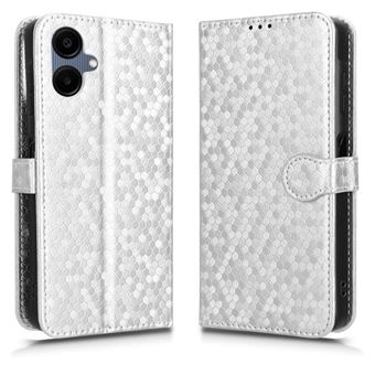 Capa GANGXUN para Samsung Galaxy A06 | Pele | Fecho Magnético | Padrão Geométrico | Prateado - 1