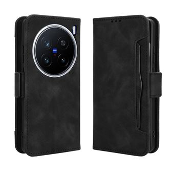 Capa FOXDOCK Protetora para VIVO X200 Pro 5G | Suporte e Flip de couro PU | À Prova de Choque | Preto - 1