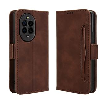 Capa FOXDOCK Protetora para Huawei Nova 13 Pro 5G | Suporte e Flip de couro PU | À Prova de Choque | Castanho - 1