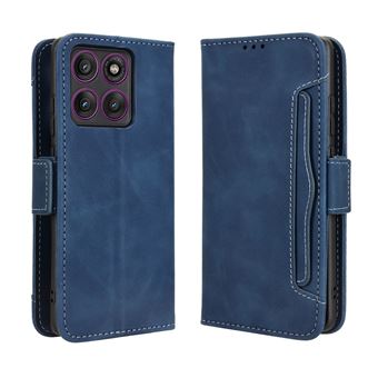 Capa FOXDOCK Protetora para Motorola Edge 60 Pro | Suporte e Flip de couro PU | À Prova de Choque | Azul - 1