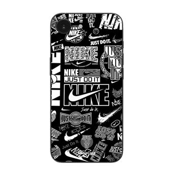Capa Maniacase para Iphone 16E | Nike Air Logo Download Nike Graffiti Preto e Branco - 1
