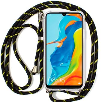 Capa Anti-Choque para Huawei P30 Lite COOL | com Cordão | Preto e Amarelo