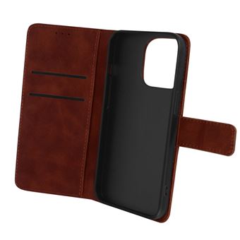 Capa Fólio Avizar para iPhone 14 Pro suporte Vídeo Efeito Mate Soft Touch - Castanho - 1