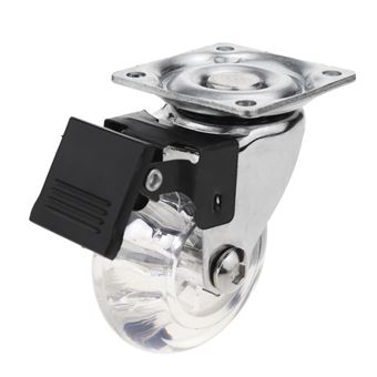 Roda Industrial Pivotante PrimeMatik Rodízio de Poliuretano e Pvc Transparente comfreio 50 mm - 1