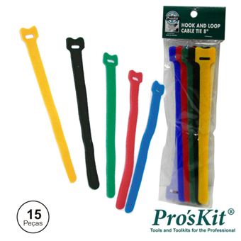 Braçadeira Velcro Proskit Multicor 200Mm 15X - 1