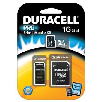 cartão de memória Duracell 16GB MicroSDHC Class 10 Preto