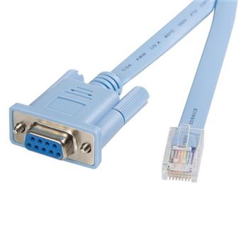 Cabo Kvm StarTech.com Cabo de router de gestão de consola Cisco RJ45 para DB9 de 1,8 m - M/F | Azul - 1
