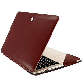 Capa Flip Avizar para Apple MacBook 13,3'' 2018 Carteira Vintage Castanho - 1