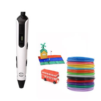 Caneta de Impressão 3D Arzopa® + 36 m + 12 Cores PLA - Branco - 1