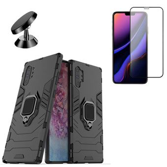 Kit Phonecare Película de Vidro 5D Full Cover Curva + Capa 3 em 1 Military Defender + Suporte Magnético Carro para Samsung Galaxy Note 10 Plus Preto