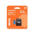 cartão de memória ADATA 64GB, microSDHC, Class 10 UHS-I Preto e Azul