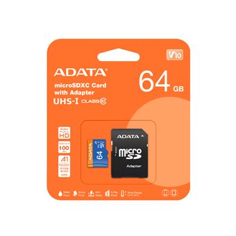 Cartão de Memória ADATA 64GB, microSDHC, Class 10 | Azul - 1