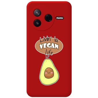 Capa Tumundosmartphone de Silicone Líquido vermelha para Xiaomi Poco F7 Pro 5G Vegan Life Design Desenhos - 1