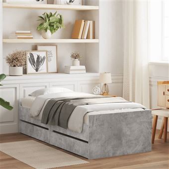 Estrutura de cama vidaXL | com gavetas 100x200 cm | cinzento-cimento - 1