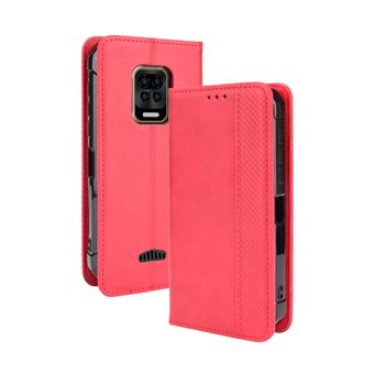 Capa FOXDOCK para Doogee S59/S59 Pro | Fecho Magnético | Estampado Vintage | Pele PU | Compartimentos para Cartões | Vermelho - 1