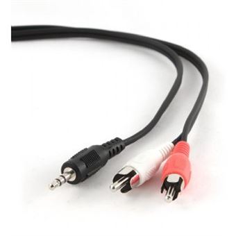 Cabo de Áudio Gembird 3.5 mm stereo to RCA plug cable, 5 m | Vermelho, Branco - 1