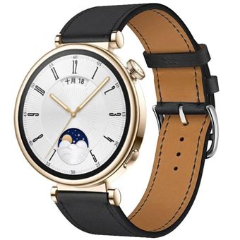 Bracelete em pele PU com costura Antiimpacto para Huawei Watch GT 5 Pro 42mm | Preto - 1