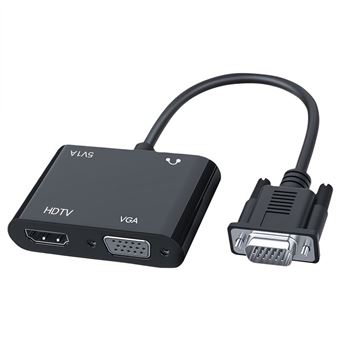 Conversor VGA para HDMI+VGA V-REEL QT15 | 1080P HD | Preto - 1