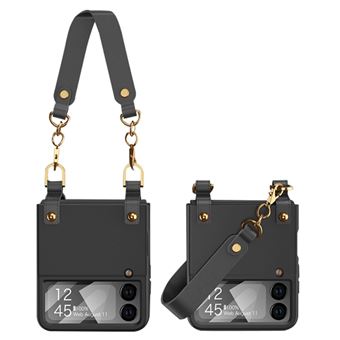 Capa e TPU Magunivers para Samsung Galaxy Z Flip3 5G Ultra Slim PC Phone Case with Hand Strap - preto - 1