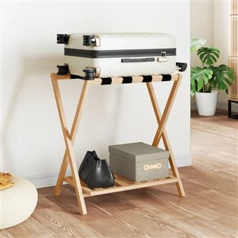 Suporte de bagagem vidaXL | 68x38x58 cm | bambu - 1