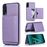 Capa Magunivers | PU + TPU com suporte e vários titulares de cartão Roxo para Samsung Galaxy A50/A50s/A30s_0