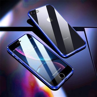 Capa 360° Magnético YIOU Vidro Temperado Frente + Verso para iPhone SE 2020 - Azul - 1