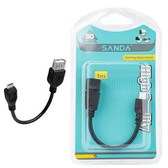 Adaptador Sanda SD-7289 | Conversor USB para Micro-USB - Preto - 1