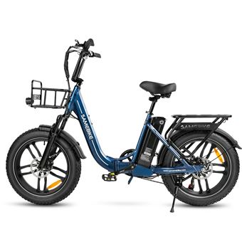 Bicicleta Elétrica Dobrável Step-through SAMEBIKE C05 Pro | 500W | 36V | 13Ah | Pneu Fat | Azul escuro - 1