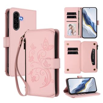 Capa tipo Carteira FOXDOCK para Samsung Galaxy A56 5G | Porta-cartões | Alça de Mão | Rosa - 1