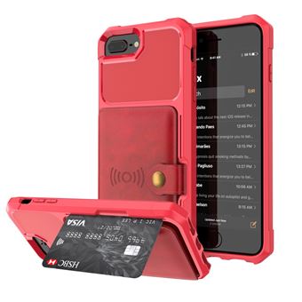 Capa Magunivers PU revestido com folha built-in vermelho para Apple iPhone 8 Plus/7 Plus/6s Plus/6 Plus 4.7 inch