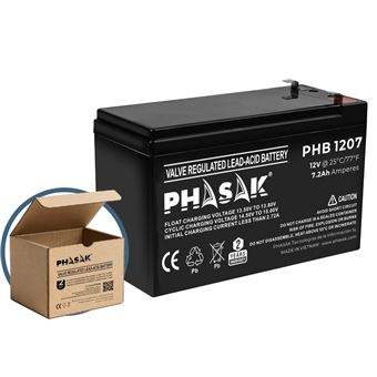 Bateria Ups Phasak Batería 12V 7Ah PHASAK - PHB 1207 | Preto - 1