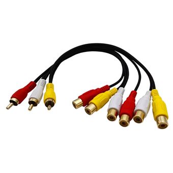 Cabo Adaptador Orysin AV 3 RCA Macho para 6 RCA Fêmea para DVD/CD Player - 1