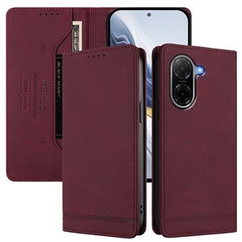 Capa FOXDOCK Tipo Carteira Flip para Xiaomi Redmi A5 4G com Bloqueio RFID | Fecho Magnético | Pele PU  | Vermelho - 1