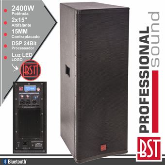 Coluna Amplificada Bst Pro 2X15"" 2400W 4 Modos Bt 15Mm Mdf - 1