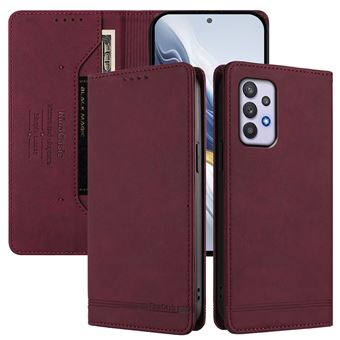 Capa FOXDOCK Tipo Carteira Flip para Samsung Galaxy A32 4G com Bloqueio RFID | Fecho Magnético | Pele PU  | Vermelho - 1