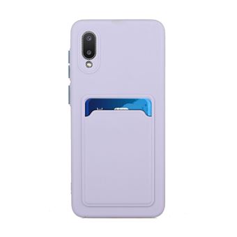 Capa Magunivers e TPU flexível com titular do cartão roxo claro para Samsung Galaxy M02/A02 - 1