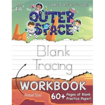 The Outer Space Blank Tracing Workbook Large 8.5X11 Size - 1