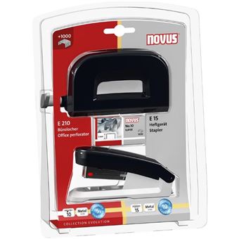 Blister NOVUS Twinset | Agrafador E15 + Perfurador E210 - Preto - 1