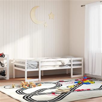 Estrutura de cama infantil vidaXL | 90x190 cm | pinho maciço branco - 1