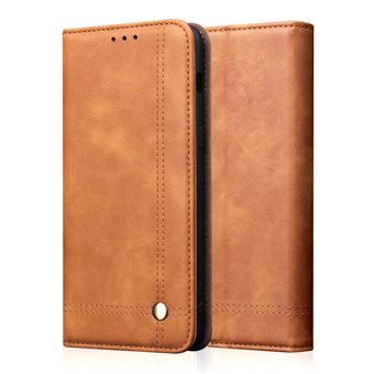 Capa PU cavalo louco auto-absorvido vintage marrom para Samsung Galaxy A50