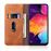 Capa PU cavalo louco auto-absorvido vintage marrom para Samsung Galaxy A50_3