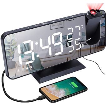 Relógio CO-Phénix  com Projeção de Teto | Rádio | LED | Ttemperatura e Tempo - Preto e Branco - 1