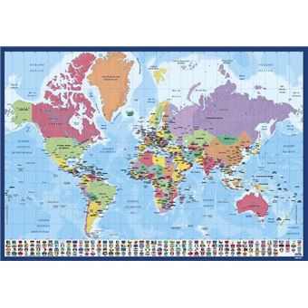 Tapete de Secretária Erik Editores Mapa del Mundo - 1